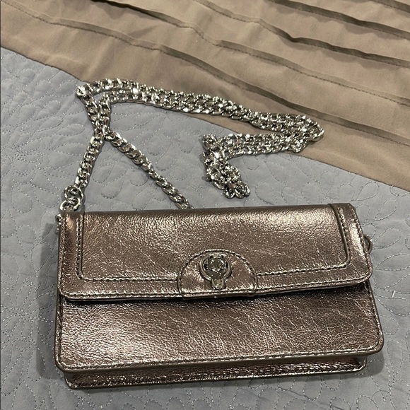 Fossil Handbags - Fossil Metallic Silver Chain Shoulder Bag